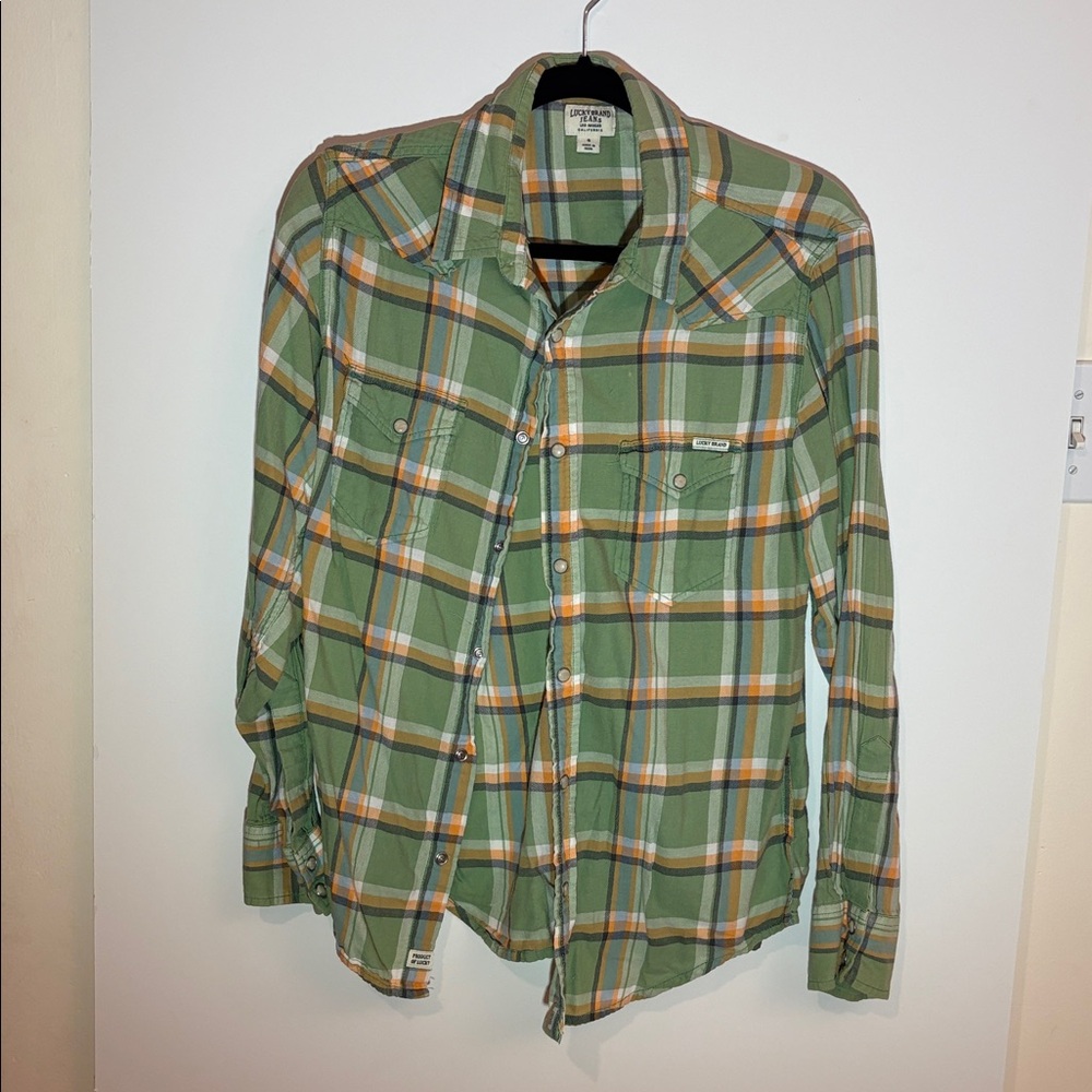 Lucky Brand green Plaid Shirt